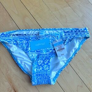 J. McLaughlin Blue and White Bikini Bottom